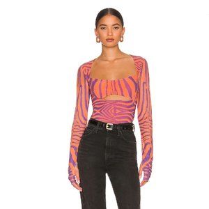 AFRM Noreen Top in Orange Zebra Size M